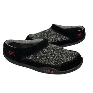 Kuru Draft 2 Gray Black Red Women's Walking Comfort Slip-On Mule Slippers 9.5 M